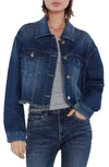 HINT OF BLU FRAYED CROP DENIM JACKET