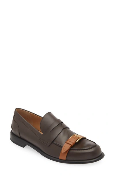 Jw Anderson Leather Moccasin Loafers In Brown