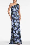 SACHIN & BABI CHELSEA BOW ONE-SHOULDER GOWN