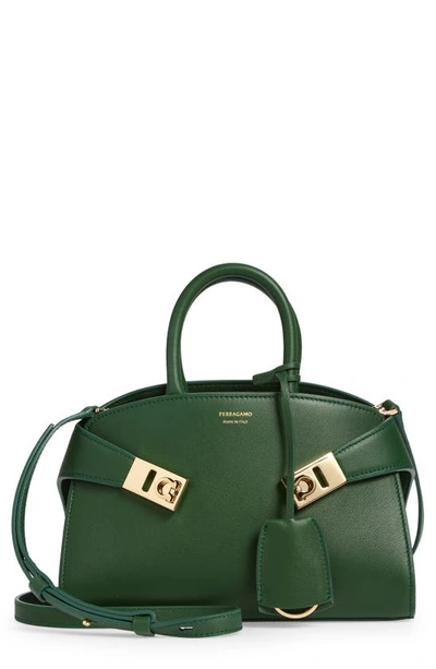 FERRAGAMO MINI HUG LEATHER TOP-HANDLE BAG