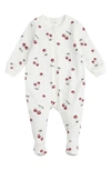 FIRSTS BY PETIT LEM FIRSTS BY PETIT LEM CHERRY STRETCH ORGANIC COTTON FOOTIE PAJAMAS