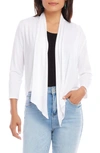 Karen Kane Petite Calli Drape Front Cardigan In Off White