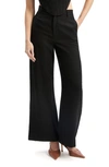 BARDOT ENYA HIGH WAIST WIDE LEG LINEN PANTS