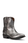 Frye Billy Leather Short Western Boots In Dark Pewter - Lunar Metallic
