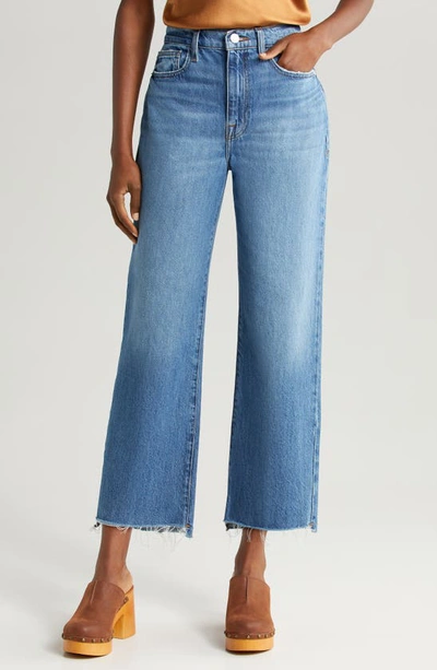 Frame Le Jane High Waist Crop Straight Leg Jeans In Mariner Clean