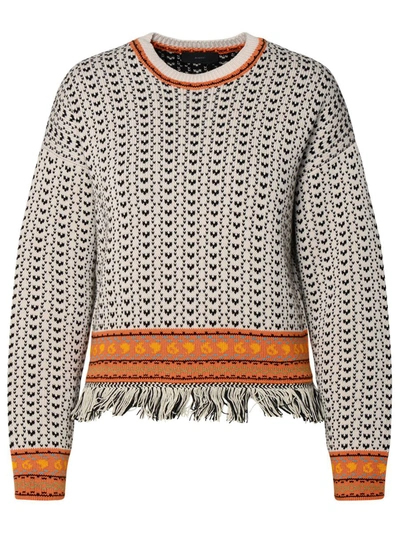 Alanui Scent Of Incense Fringed Knit Jumper In Brown