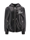 Off-white Perforated Leather Jacket With Frontal Logo Patch In Black