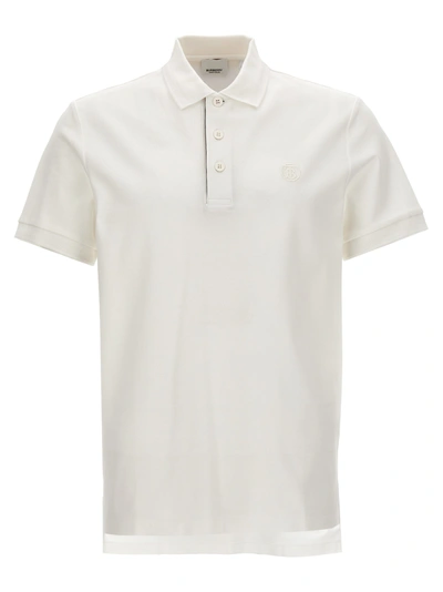 Burberry Eddie Polo Shirt In Organic Piqué In White