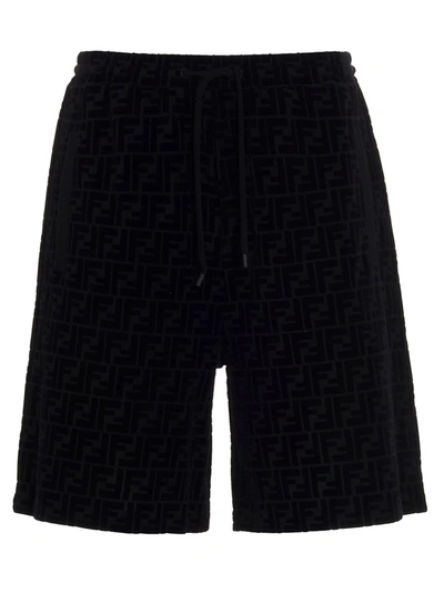 FENDI FF ALL OVER BERMUDA SHORTS BERMUDA, SHORT BLACK