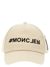 MONCLER LOGO PRINTED CAP HATS WHITE
