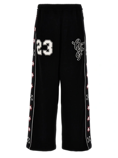 Off-white Arrows Varsity Track Trousers In Black