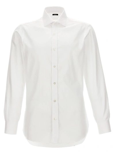 Barba Operated Cotton Shirt In Blanco