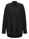 BALENCIAGA RHINESTONE LOGO SHIRT SHIRT, BLOUSE BLACK