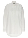 BALENCIAGA RHINESTONE LOGO SHIRT SHIRT, BLOUSE WHITE