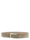 BRUNELLO CUCINELLI SUEDE BELT BELTS GRAY