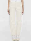 Stella Mccartney Banana Leg Utility Jeans In Beige