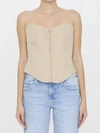 Stella Mccartney Panelled Corset-style Strapless Top In Beige