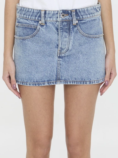 Alexander Wang Denim Miniskirt In Blue