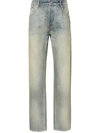 Kenzo Logo Patch Straight-leg Jeans In Blue