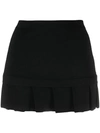 OFF-WHITE OFF-WHITE MINI SKIRT WITH PLEATED HEM