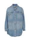 Palm Angels Blue Faded Denim Jacket In Blue