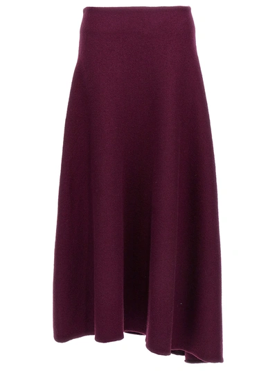 Jil Sander Wool Flared Long Skirt In Purple