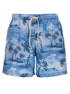 Palm Angels Sunset Graphic-print Swim Shorts In Light Blue