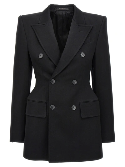 Balenciaga Peak-lapels Double-breasted Blazer In Black