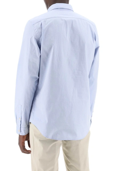 Ps By Paul Smith Contrasting-button Cotton Shirt In Light Blue