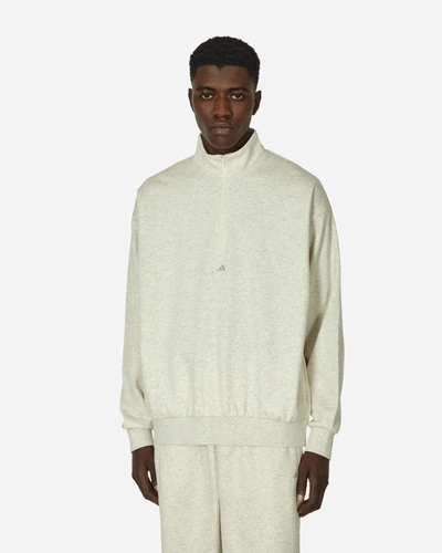 Adidas Originals Basketball Half-zip Crewneck Sweatshirts Cream In White