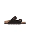 Birkenstock Arizona Mocca Suede Two Bar Mules In Brown