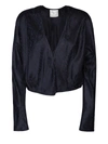 Forte Forte Patterned-jacquard Long-sleeve Blouse In Blue