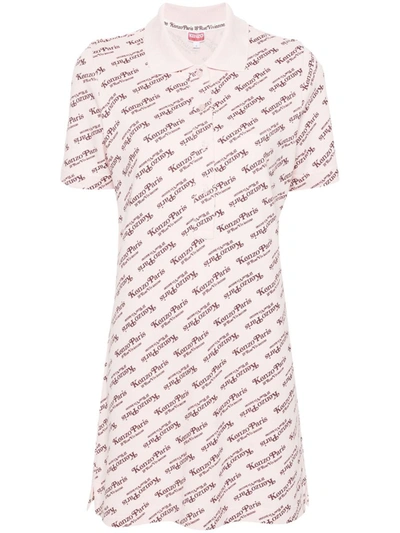 Kenzo Short Dress With Print In Pink & Purple