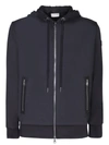Moncler Zippered Black Cardigan In Black