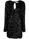 P.a.r.o.s.h Sequin-embellished Minidress Keyhole Detail In Nero