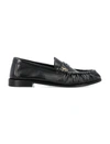 Saint Laurent Ysl Logo Leather Loafers In Black