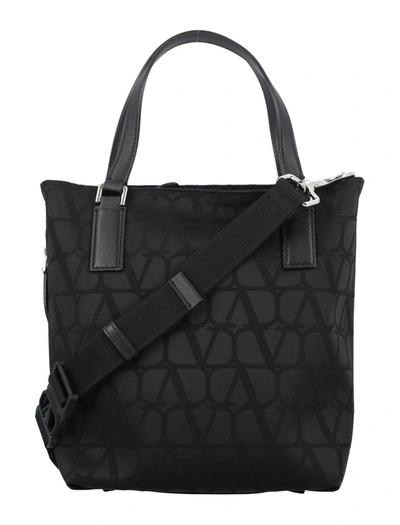 Valentino Garavani Toile Iconographe Medium Tote Bag In Black