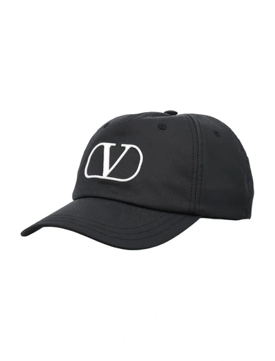 Valentino Garavani Vlogo Signature Baseball Cap In Black