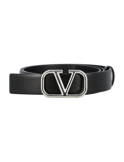 Valentino Garavani Vlogo Signature Belt In Black