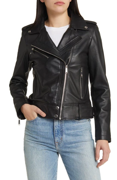 Sam Edelman Leather Moto Jacket In Black