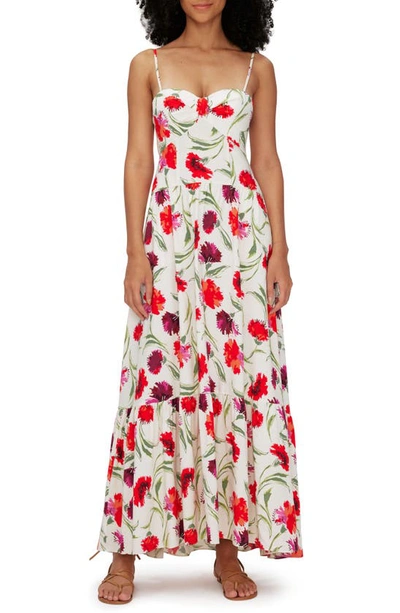 Diane Von Furstenberg Etta Floral Maxi Dress In White And Red
