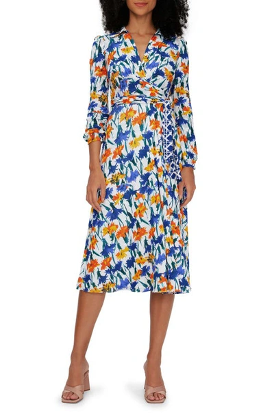 Diane Von Furstenberg Phoenix Reversible A-line Midi Wrap Dress In Blue