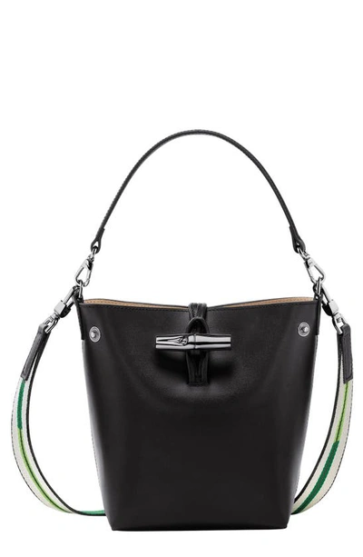 Longchamp Bucket Bag Xs Roseau In Black