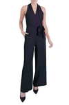 JULIA JORDAN TIE WAIST WIDE LEG JUMPSUIT