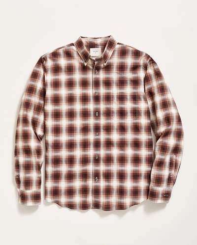 Billy Reid Textural Plaid Tuscumbia Shirt Button Down In Brown