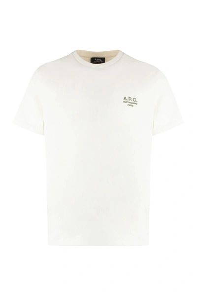 Apc Raymond Cotton Crew-neck T-shirt In Ivory