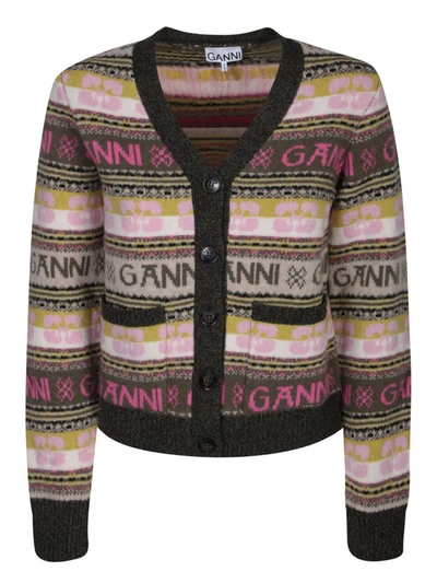 Ganni Cardigans In Green