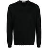 Goes Botanical Merino-wool V-neck Jumper In Black