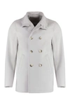 Herno Double-breasted High-neck Coat In Grey
