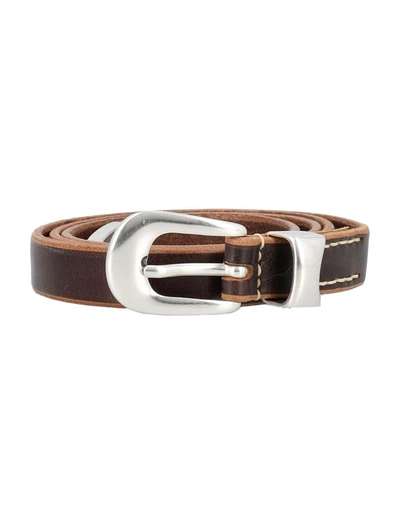 Our Legacy 2 Cm Belt In Brown Leather